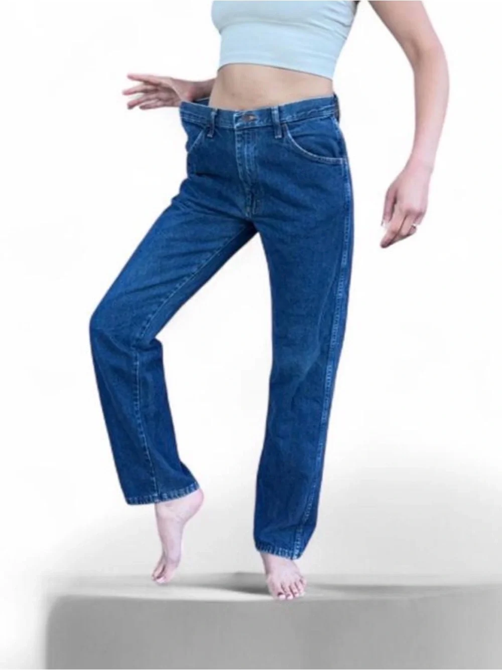 Men’s Rustler American Western straight-leg blue denim jeans